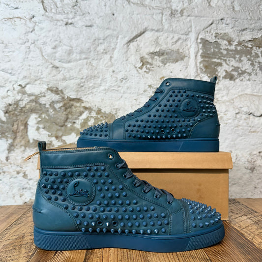 Christian Louboutin High Marine Blue Spike Sneaker Sz 11 (44)