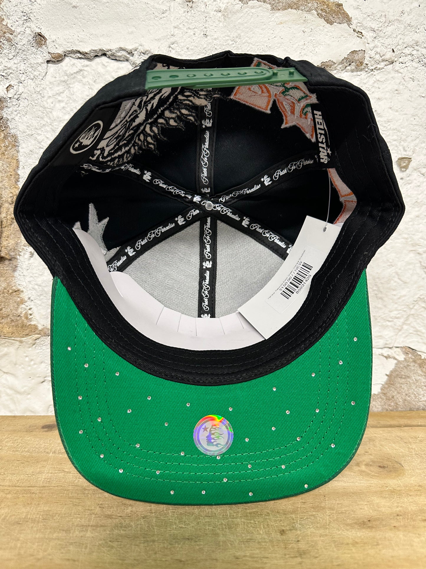 Hellstar Records Black Green Orange Snapback Hat DS
