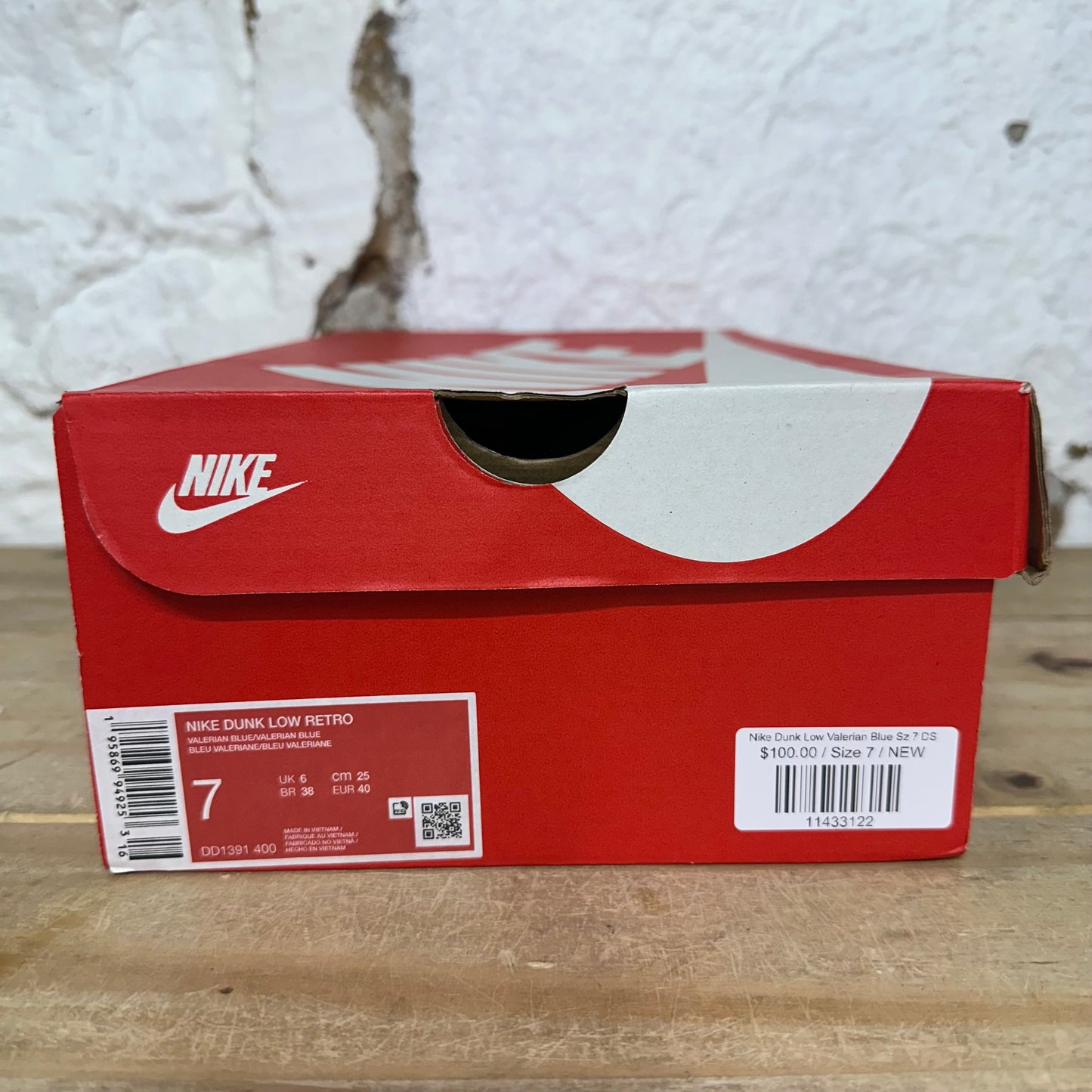 Nike Dunk Low Valerian Blue Sz 7 DS