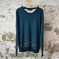 Louis Vuitton White Gradient Monogram Crewneck Turquoise Sz XL