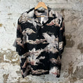 Amiri Pegasus Silk Black Button Up Shirt Sz L