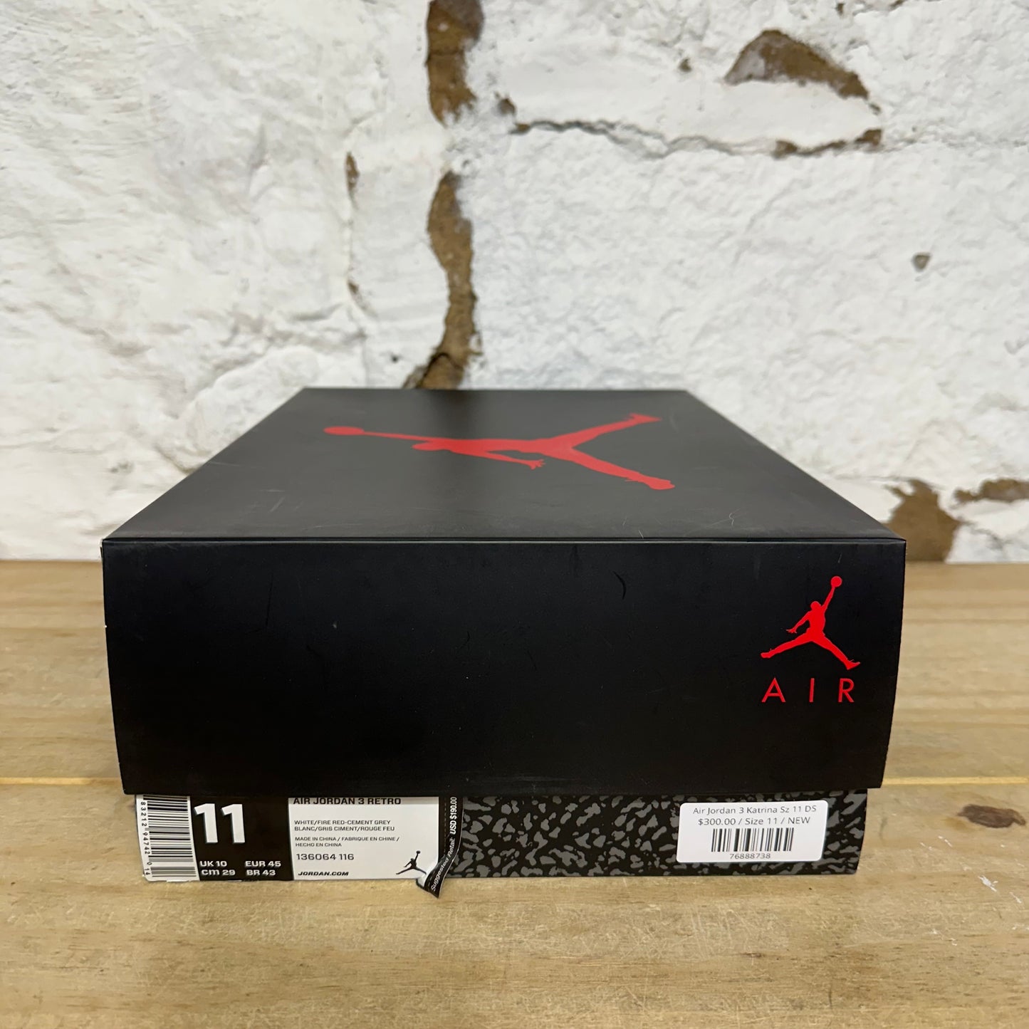 Air Jordan 3 Katrina Sz 11 DS