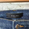 Amiri MX1 Orange Suede Dark Blue Denim Jeans Sz 40