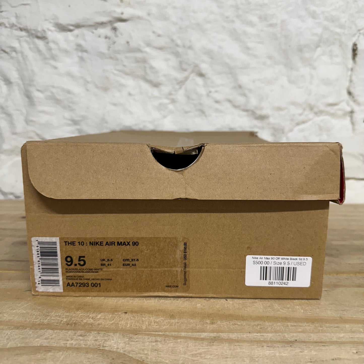 Nike Air Max 90 Off-White Black Sz 9.5