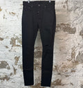 Amiri Knee Hole Plain Black Denim Jeans Sz 34