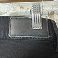 Amiri Black Leather Stagger Black Waxed Denim Jeans Sz 29