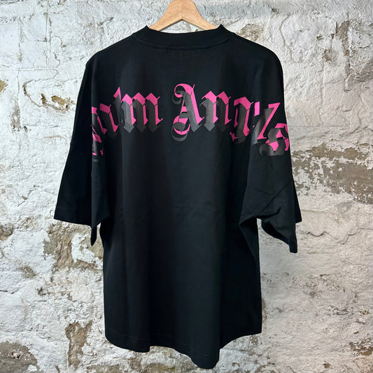 Palm Angels Pink Gray Spell T-shirt Black Sz S