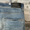 Amiri MX2 Camo Patch Blue Denim Jeans Sz 32
