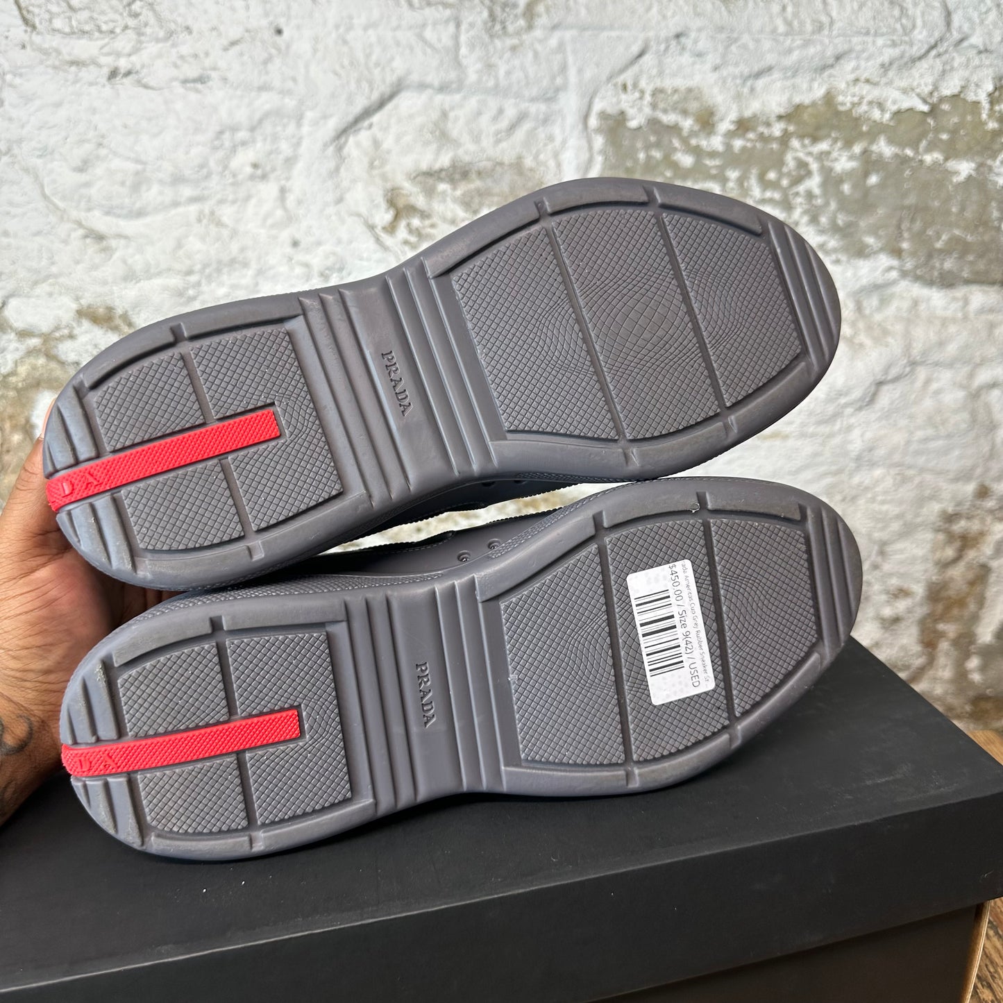 Prada Americas Cup Grey Rubber Sneaker Sz 9 (42)