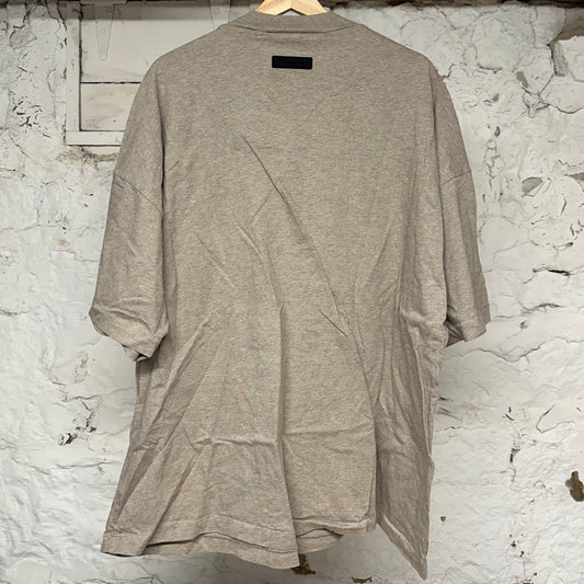 Fear of God Essentials Small Chest Logo Oatmeal T-Shirt Sz L