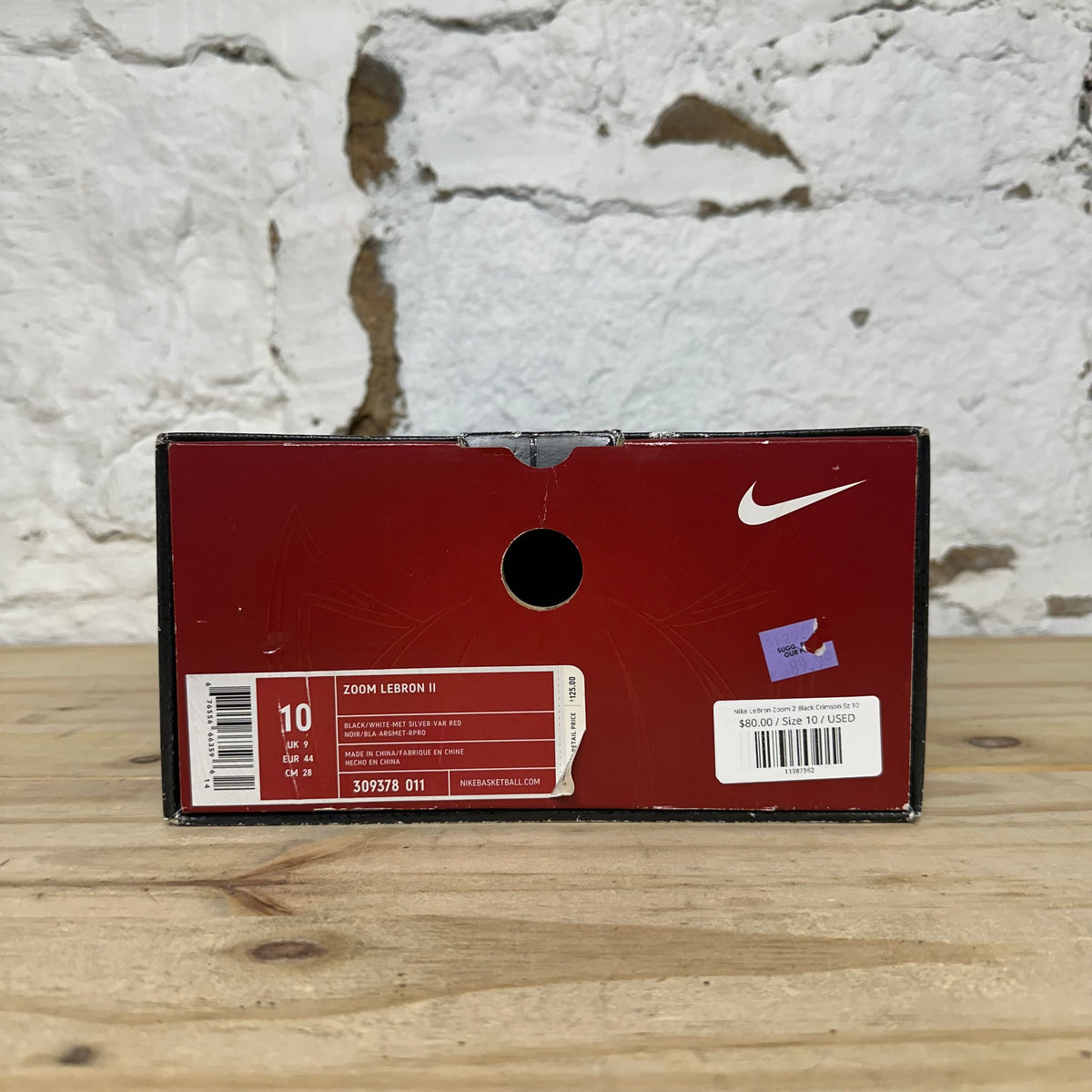 Nike LeBron Zoom 2 Black Crimson Sz 10