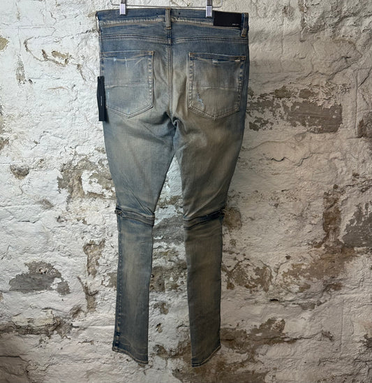 Amiri MX2 Black Blue Patch Blue Denim Jeans Sz 34 DS