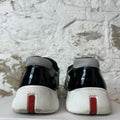 Prada Americas Cup Black Patent Gray White Sneaker Sz 13