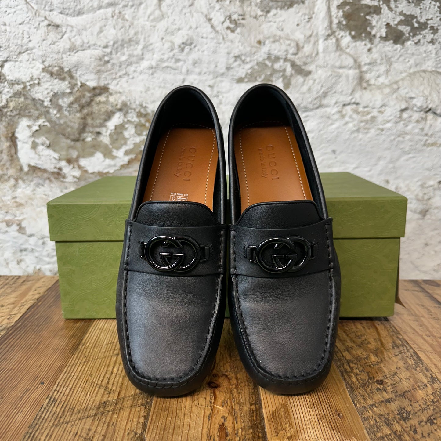 Gucci Interlocking G Driver Loafer Black Sz 8.5