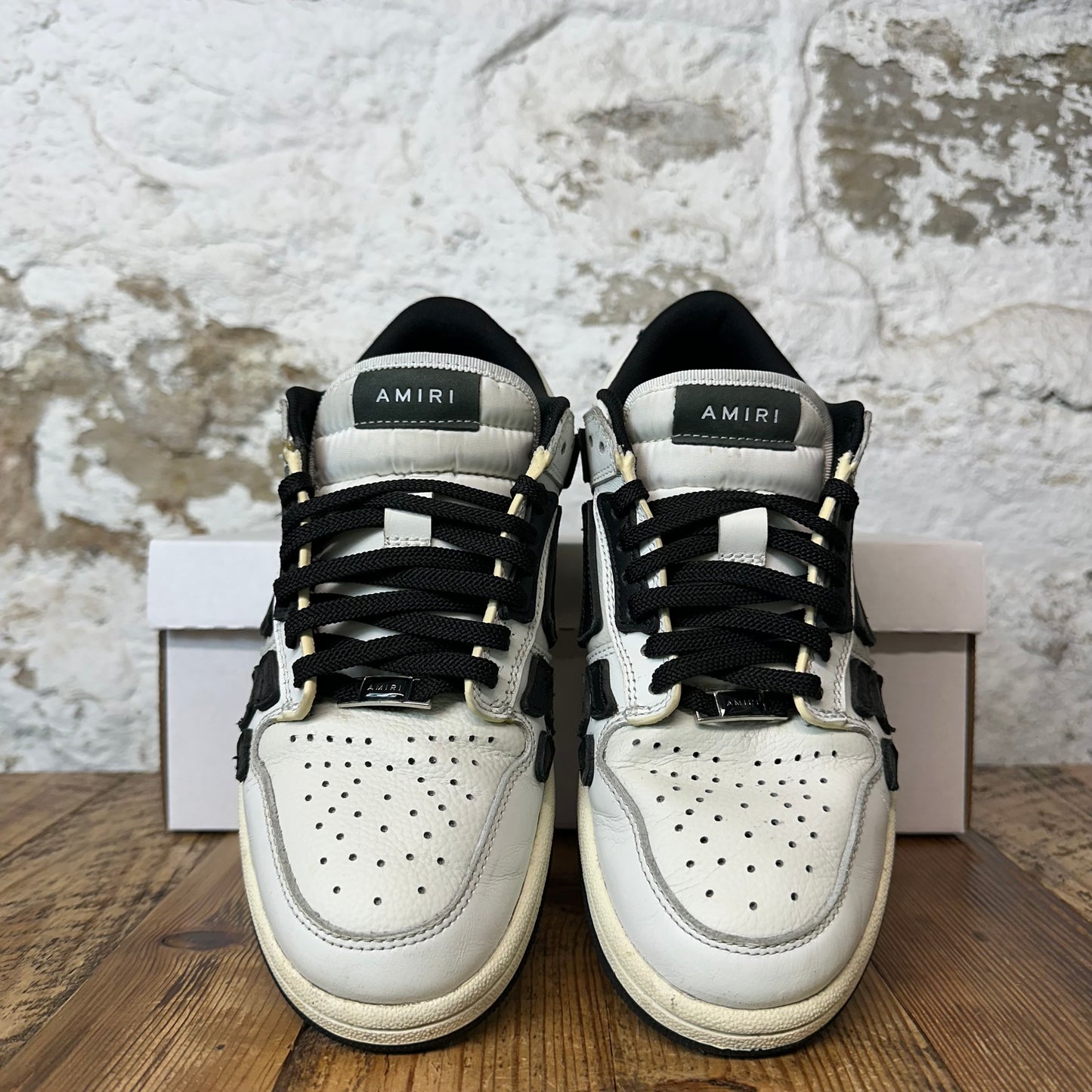 Amiri Black Skeleton White Cream Sneaker Sz 6.5 (39)