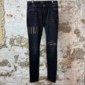 Amiri MX1 Camo Spell Black Denim Jeans Sz 34