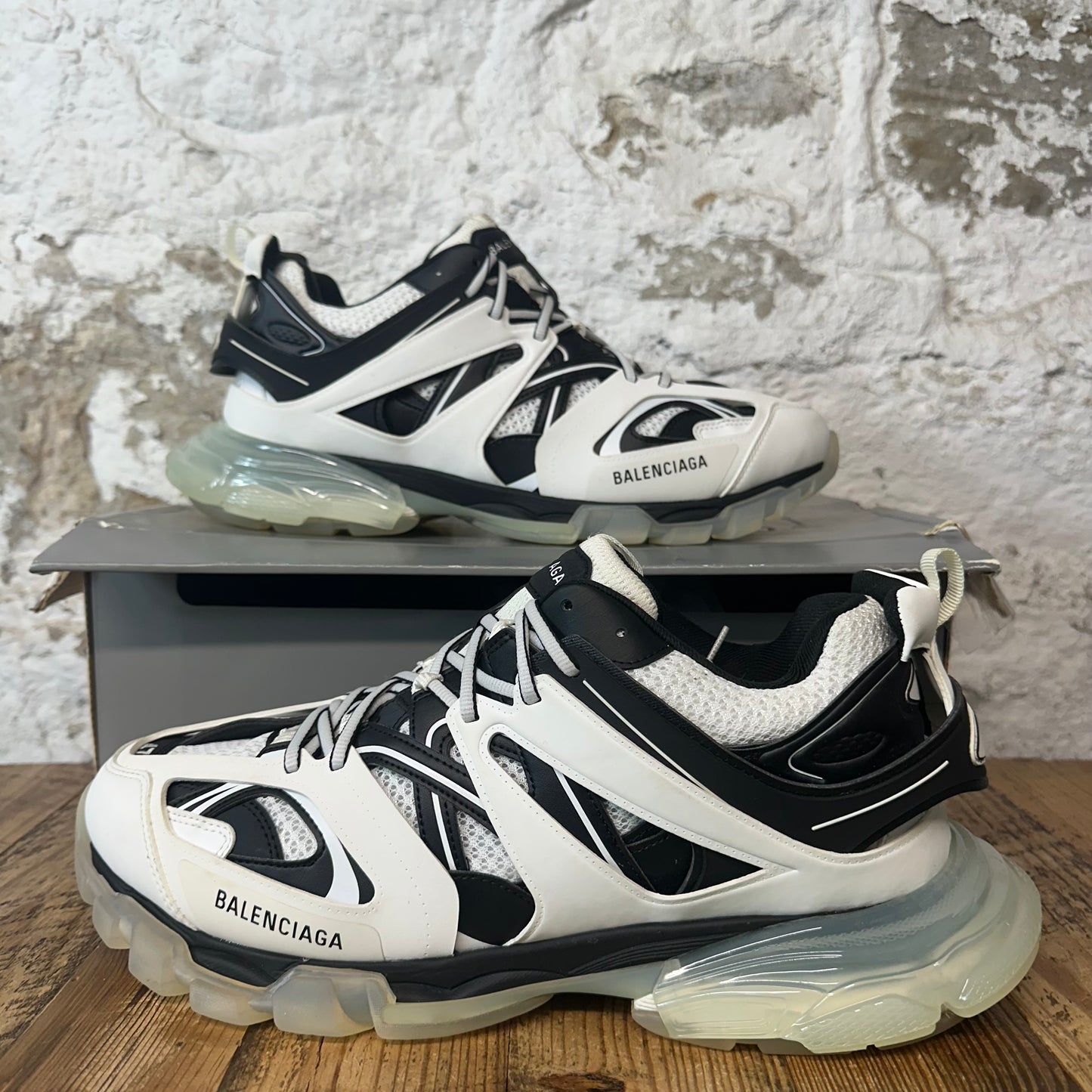 Balenciaga Track Runner Black White Clear Sole Sneaker Sz 14 (47)