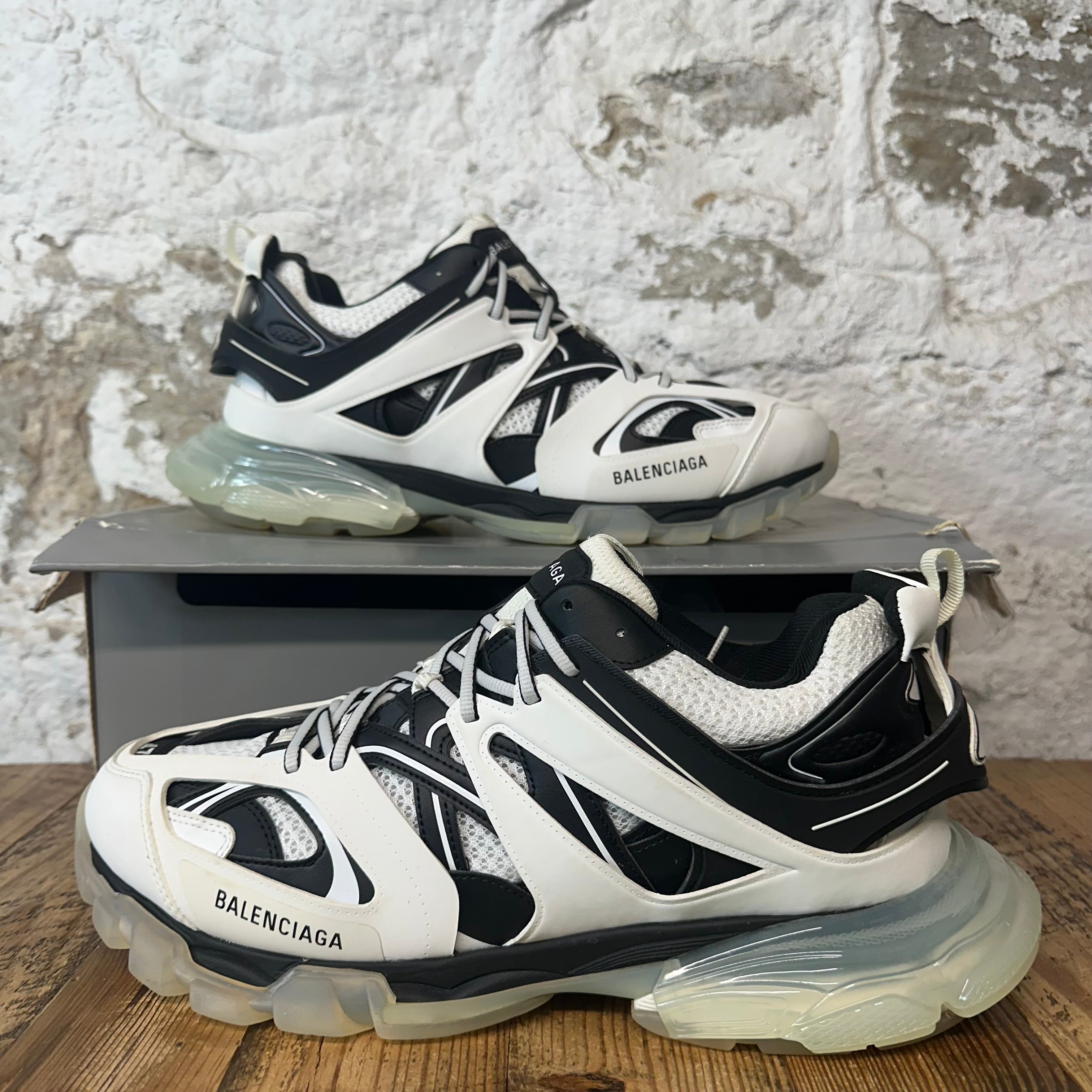 Balenciaga Track Runner Black White Clear Sole Sneaker Sz 14 (47)