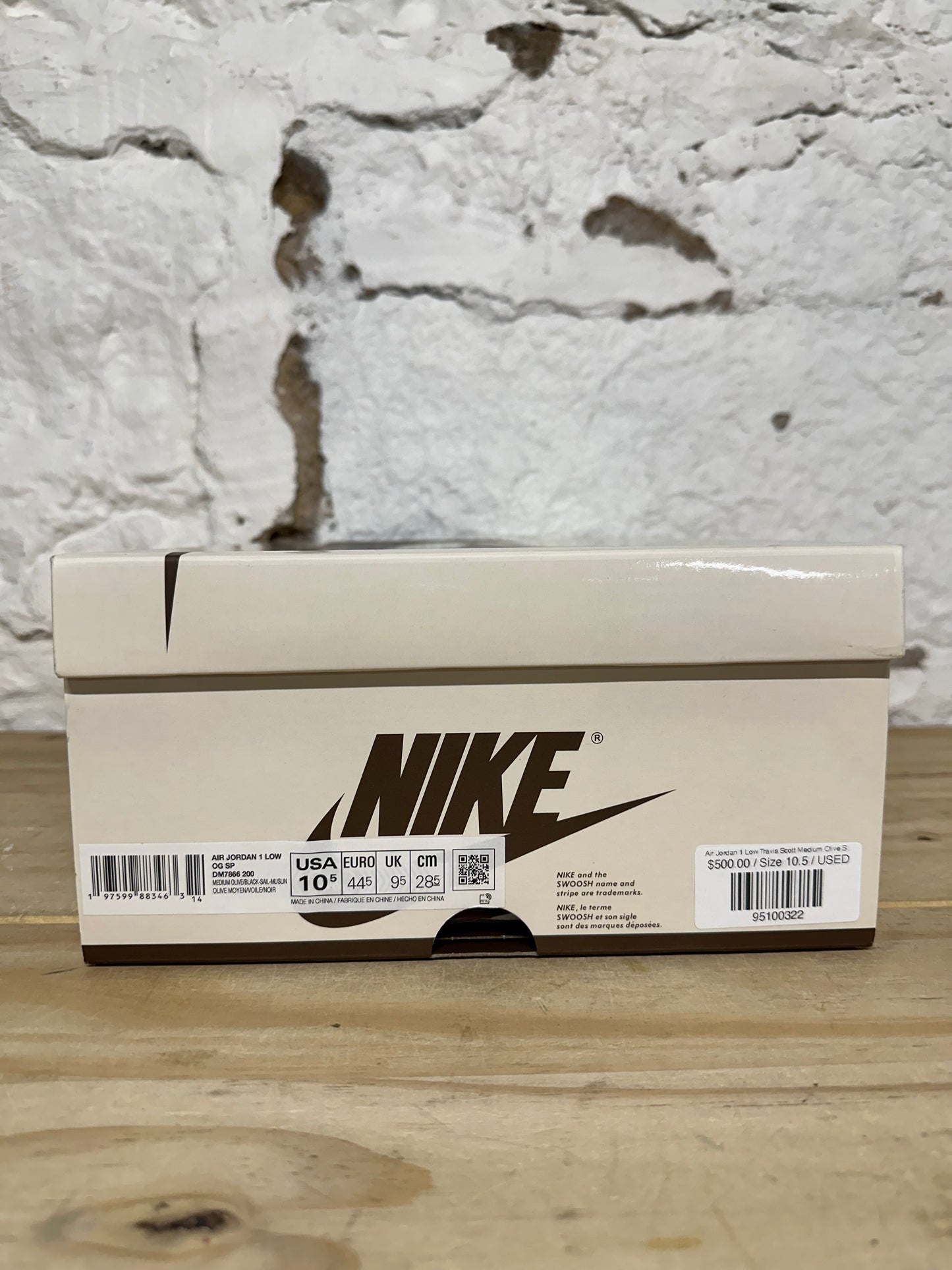 Air Jordan 1 Low Travis Scott Medium Olive Sz 10.5