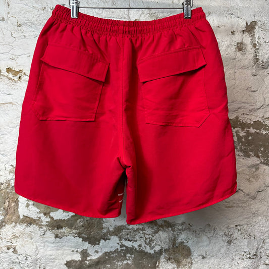 Rhude White Spellout Track Shorts Red Sz XL