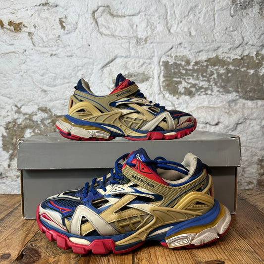 Balenciaga Track 2 Beige Blue Red Sneaker Sz 8 (41)