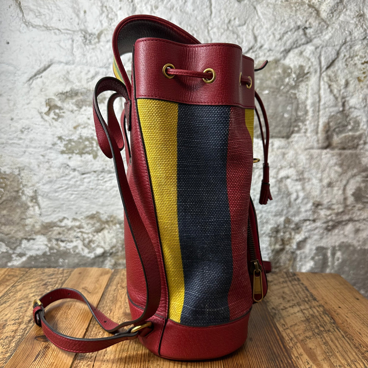 Gucci Multicolor Stripes Canvas Baiadera Backpack
