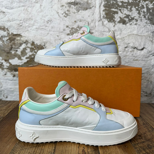 Louis Vuitton Time Out White Pastel Sneaker Sz 6 (38)