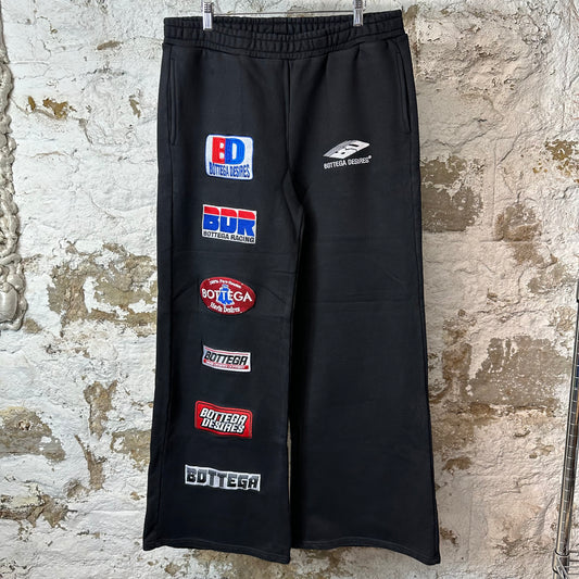 Bottega Desires Logos Black Sweatpants Sz L