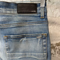 Amiri Black Varsity Logo Blue Denim Jeans Sz 34