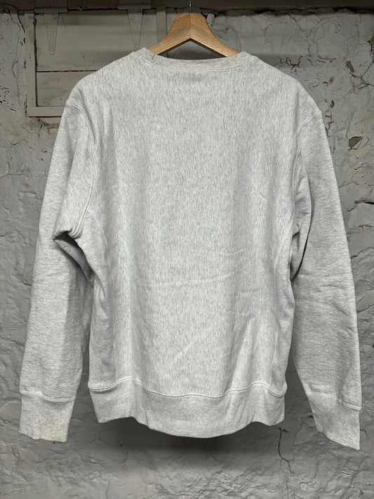 Supreme Grey Red Box Logo Crewneck Sz M