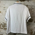 Prada Terry Cloth Bowling White Button Up Shirt Sz S