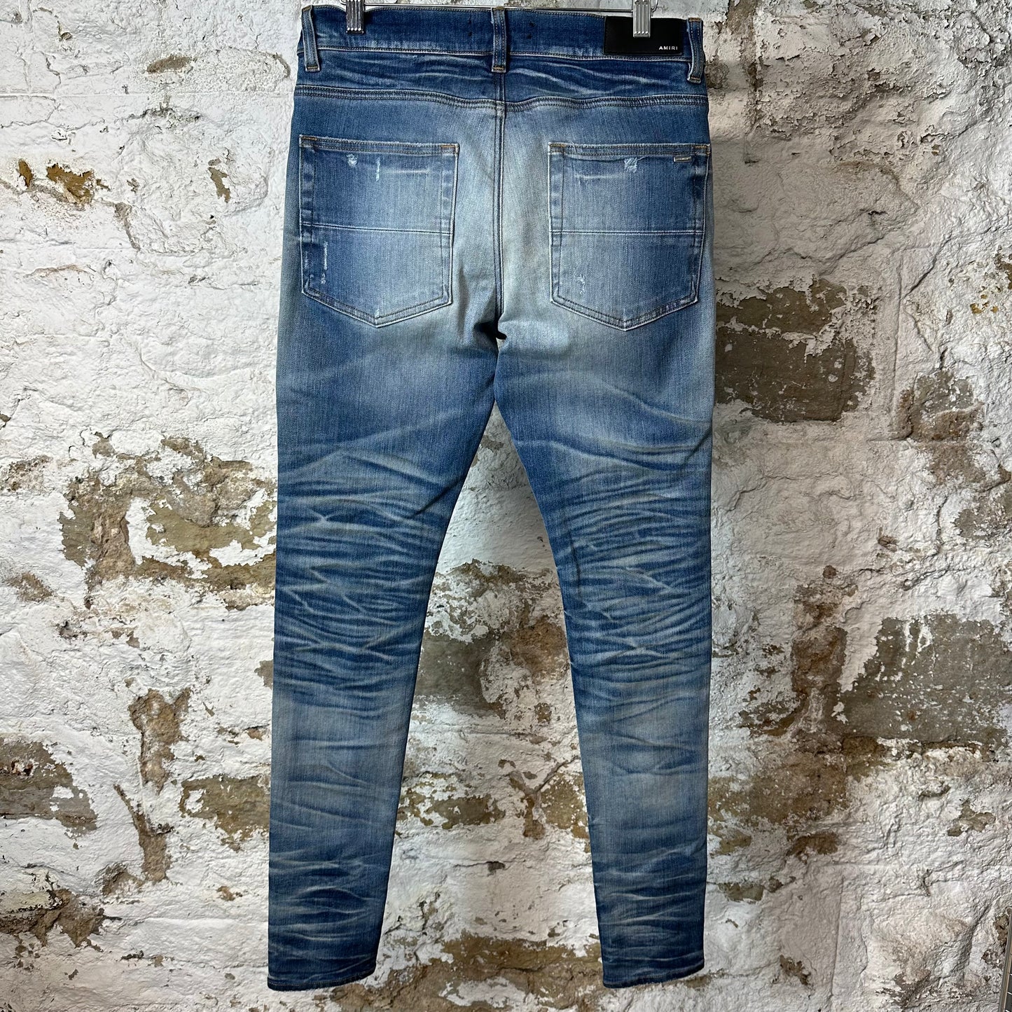 Amiri Plain Blue Honeycomb Denim Jeans Sz 31
