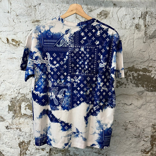Louis Vuitton Blue Bandana Dyed T-shirt White Sz S