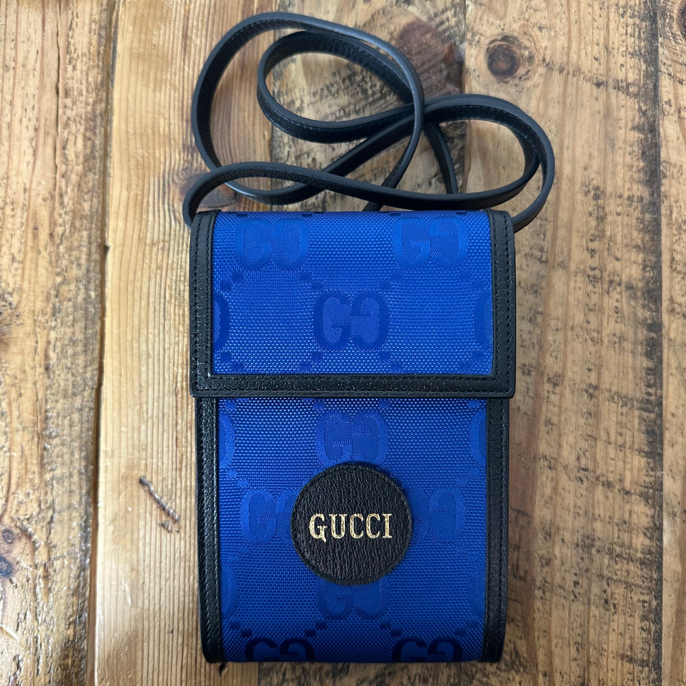 Gucci Off The Grid Blue Mini Crossbody Bag W/ Box