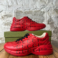 Gucci Rhyton Red Black 100 Sneaker Sz 11