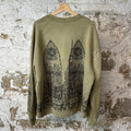 Who Decides War Black Stained Glass Green Crewneck Sz L