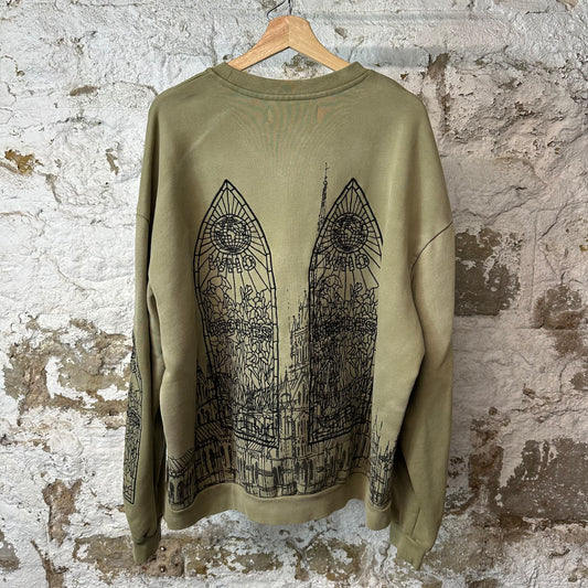 Who Decides War Black Stained Glass Green Crewneck Sz L