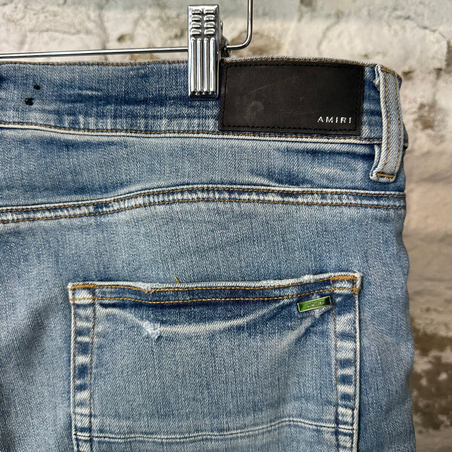 Amiri MX2 Brown Paisley Blue Denim Jeans Sz 38