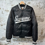 Supreme Script Varsity Puffer Jacket Black Sz L