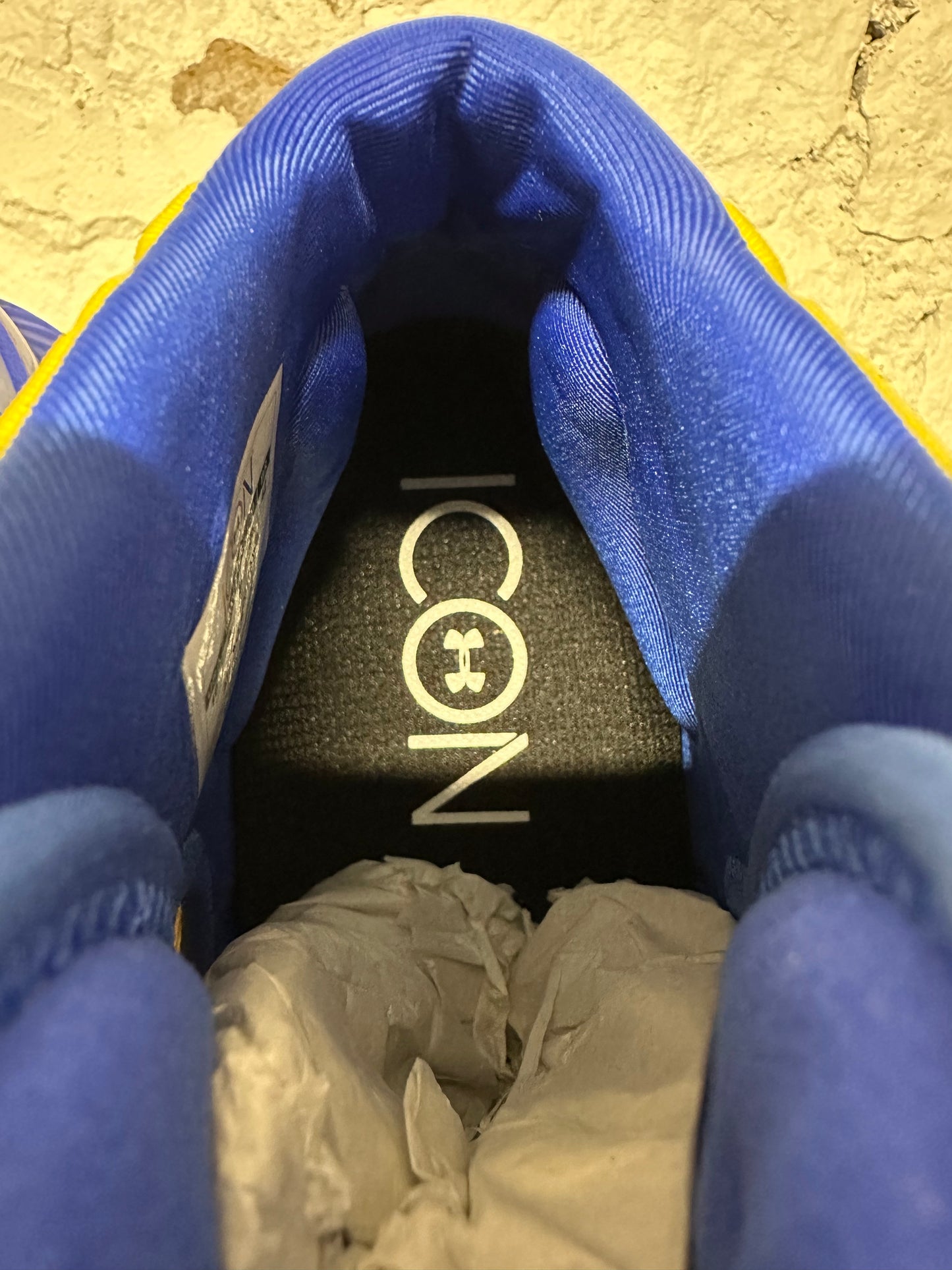 Under Armour Curry 1 Icon Custom Yellow Blue Sz 10 DS