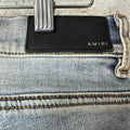 Amrii MX1 Black Leather Thrasher Blue Denim Jeans Sz 30