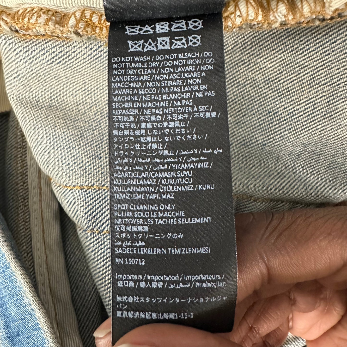 Amiri Airbrushed Logo Blue Denim Jeans Sz 38
