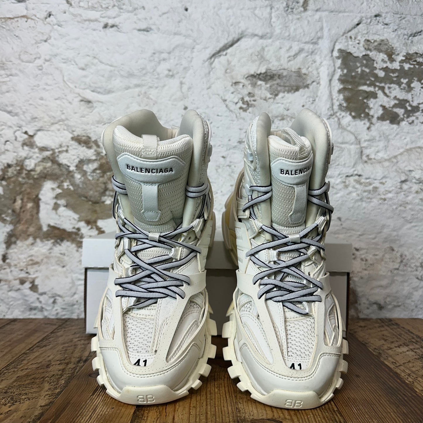 Balenciaga High Track Runner White Cream Sneaker Sz 8 (41) No Box