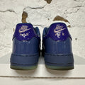 Nike Air Force 1 Low Patent Leather Mystic Navy Grape Ice Sz 10