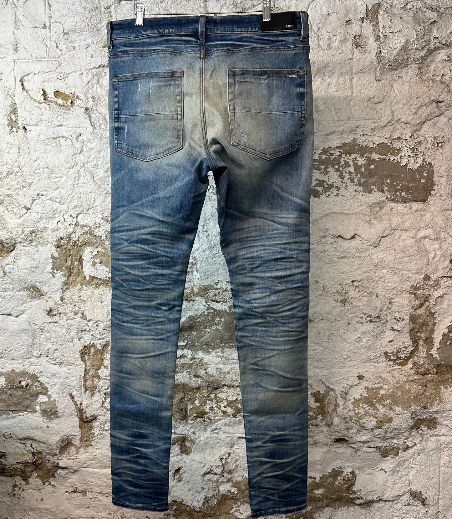 Amiri MX1 Sky Blue Cream Blue Denim Jeans Sz 36
