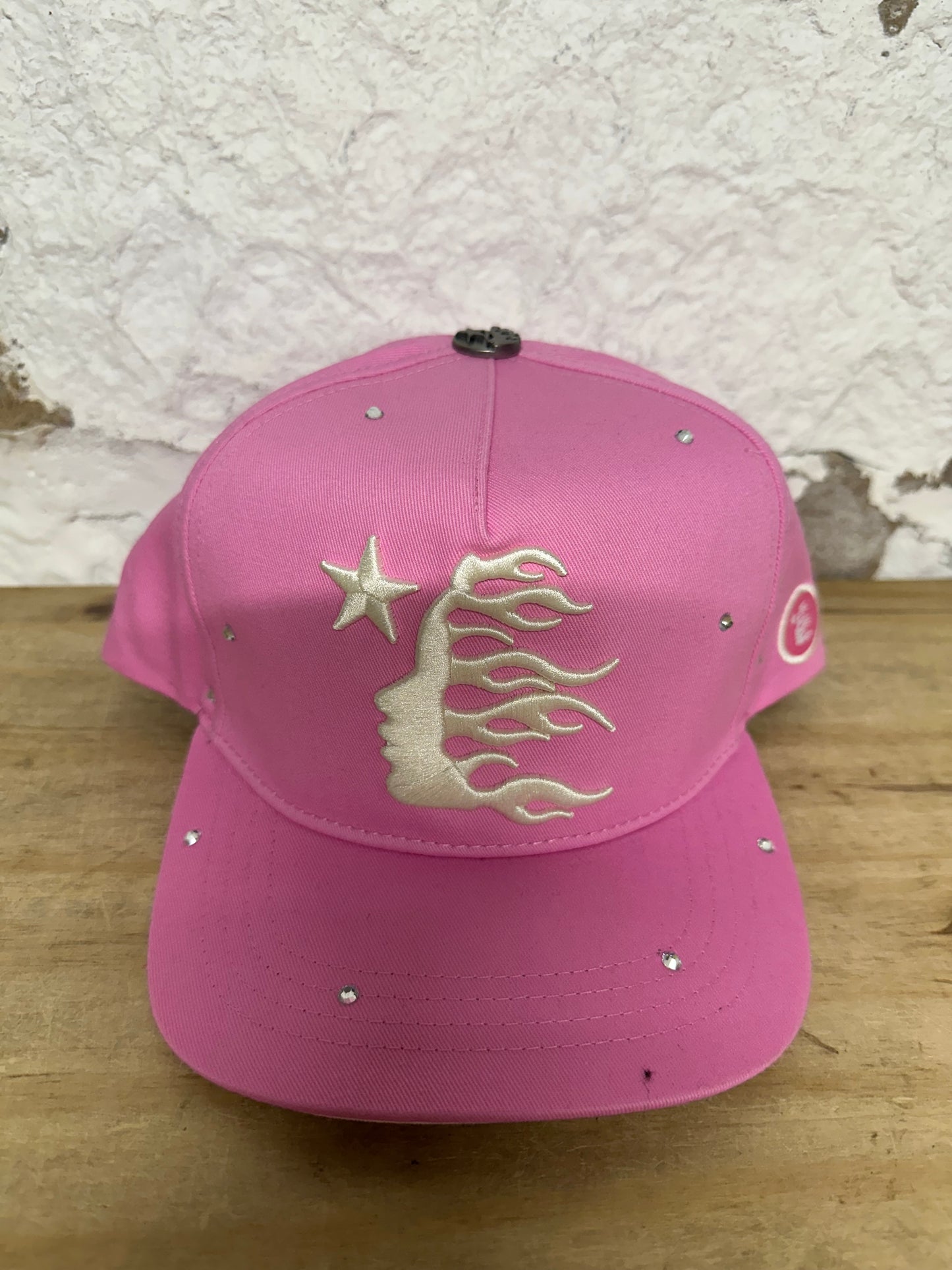 Hellstar Pink Rhinestone Snapback Hat DS