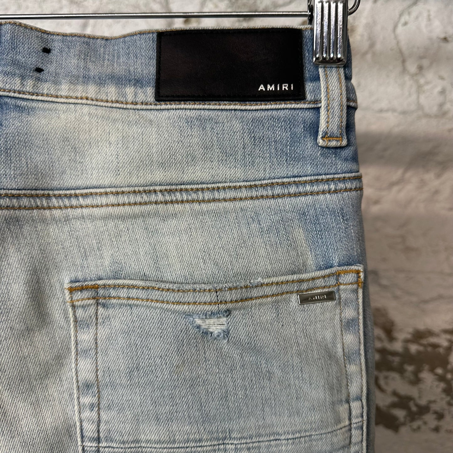 Amiri Knee Hole Blue AM Blue Denim Jeans Sz 30