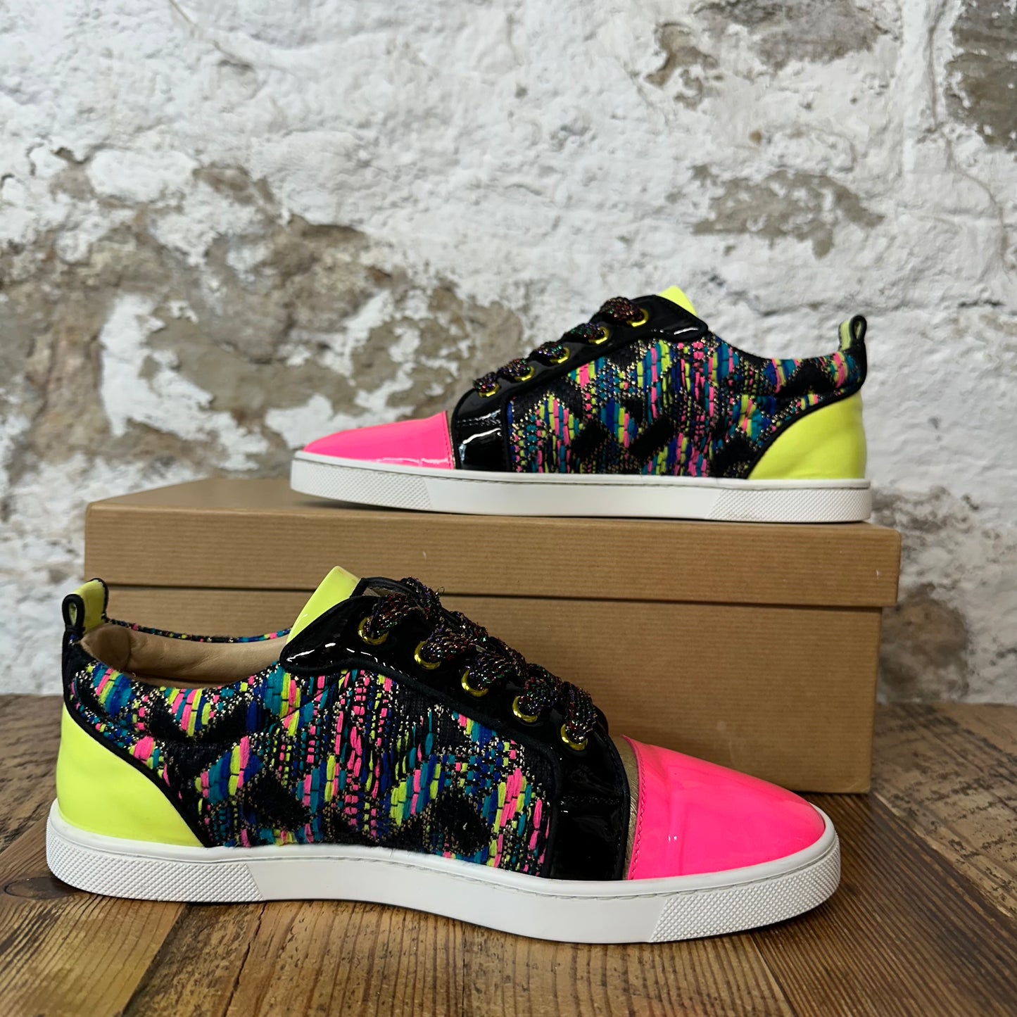 Christian Louboutin Multicolor Pink Yellow Sneaker Sz 5 (37)