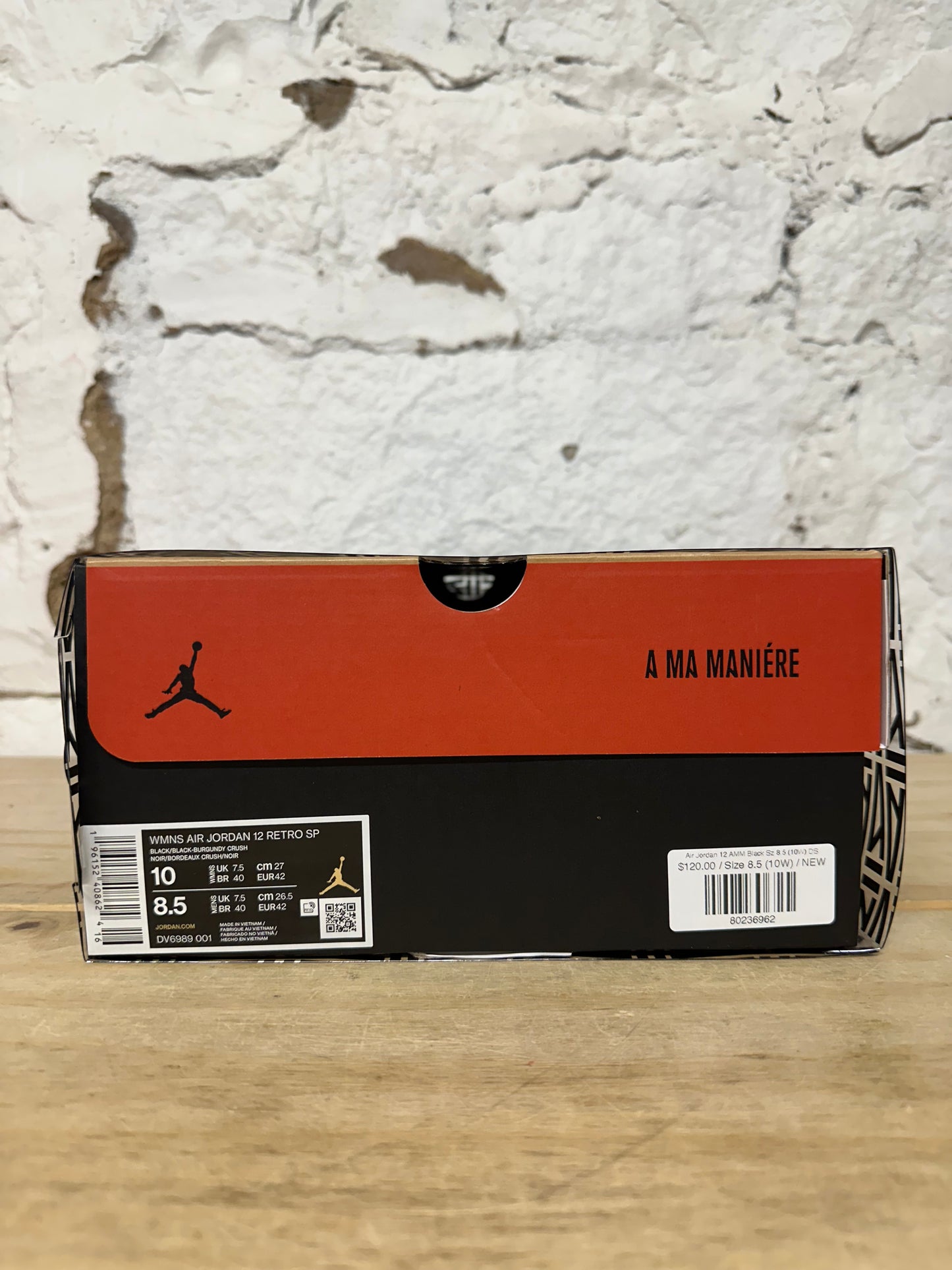Air Jordan 12 A Ma Maniere Black Sz 8.5 (10W) DS