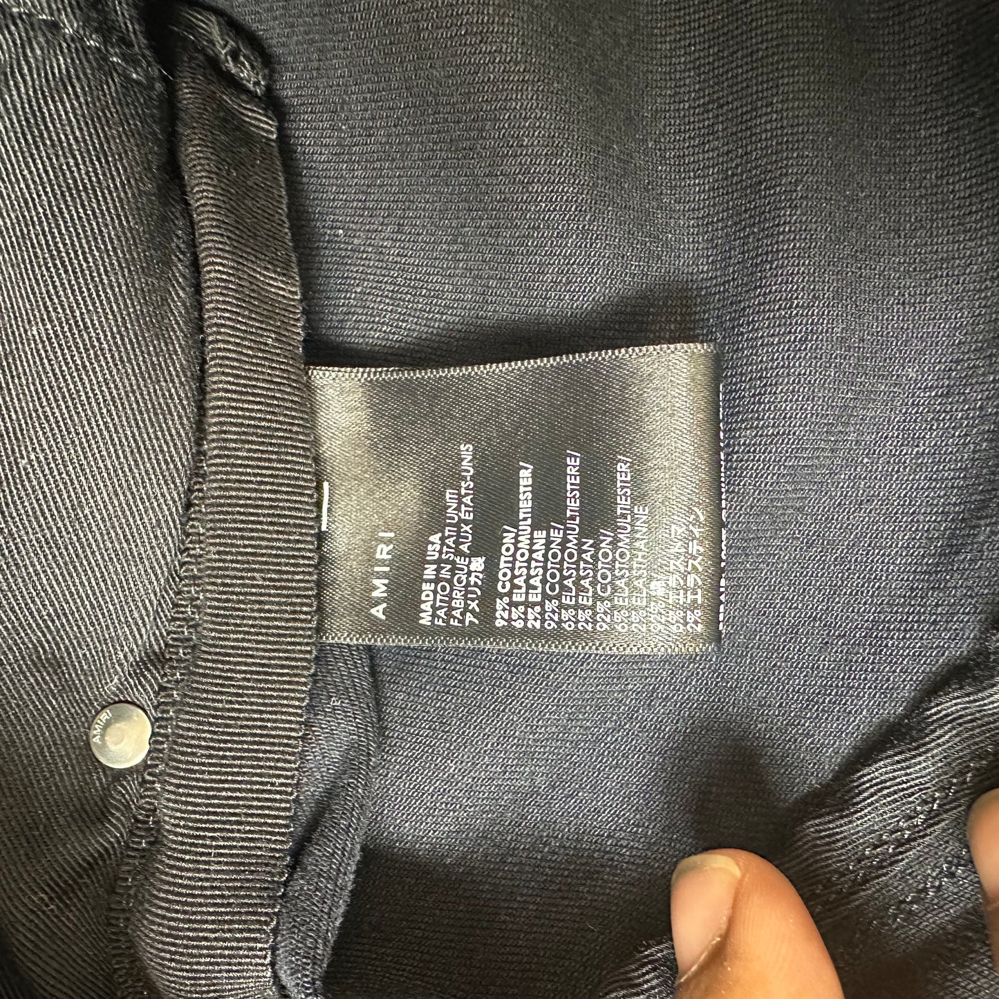Amiri Old English Spell Black Denim Jeans Sz 34